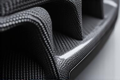 カーボンファイバー製エアロパーツのクローズアップ